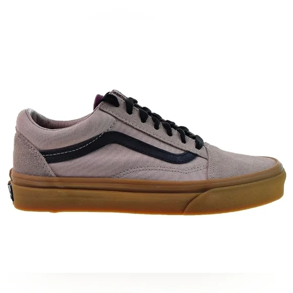 Vans Old Skool Gum Sole Sneakers - Shadow Gray Suede & Canvas - Picture 3 of 12